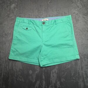 Banana Republic City Chino Shorts Womens 12 Green Cuffed Flap Pocket Casual